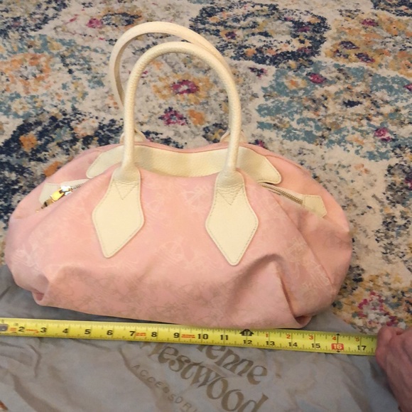 Vivienne Westwood rosa satin and leather country orb bag with gold hardware - Picture 4 of 6